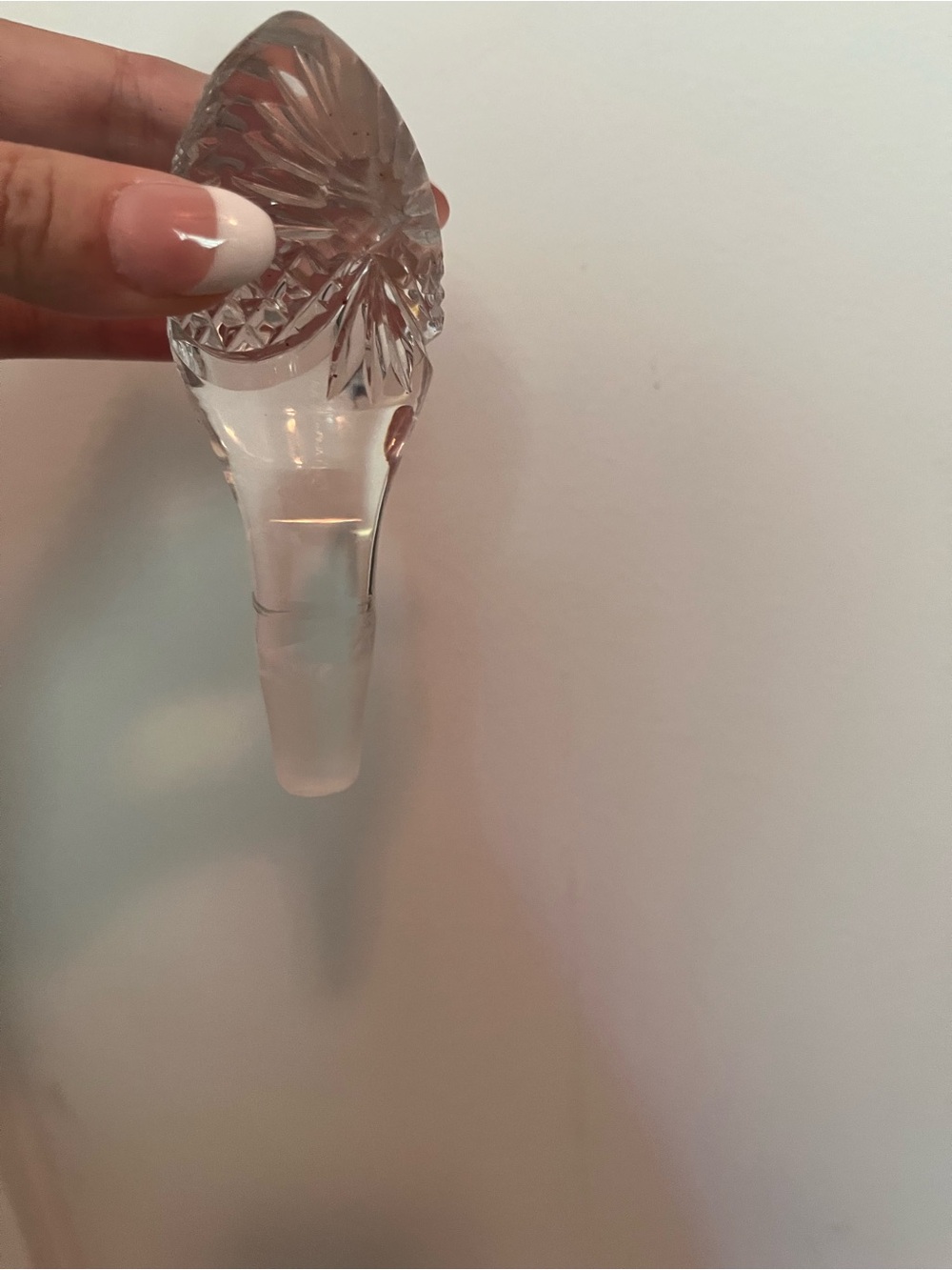 Large 15” Vintage Crystal Cut Glass Decanter Stopper Etched Star Burst Design - Picture 7 of 12
